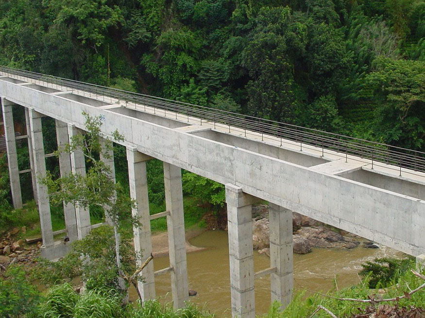 Construction of a Concrete Channel of length 1.4km at 7 span concrete aqua duct of total length 105 M.